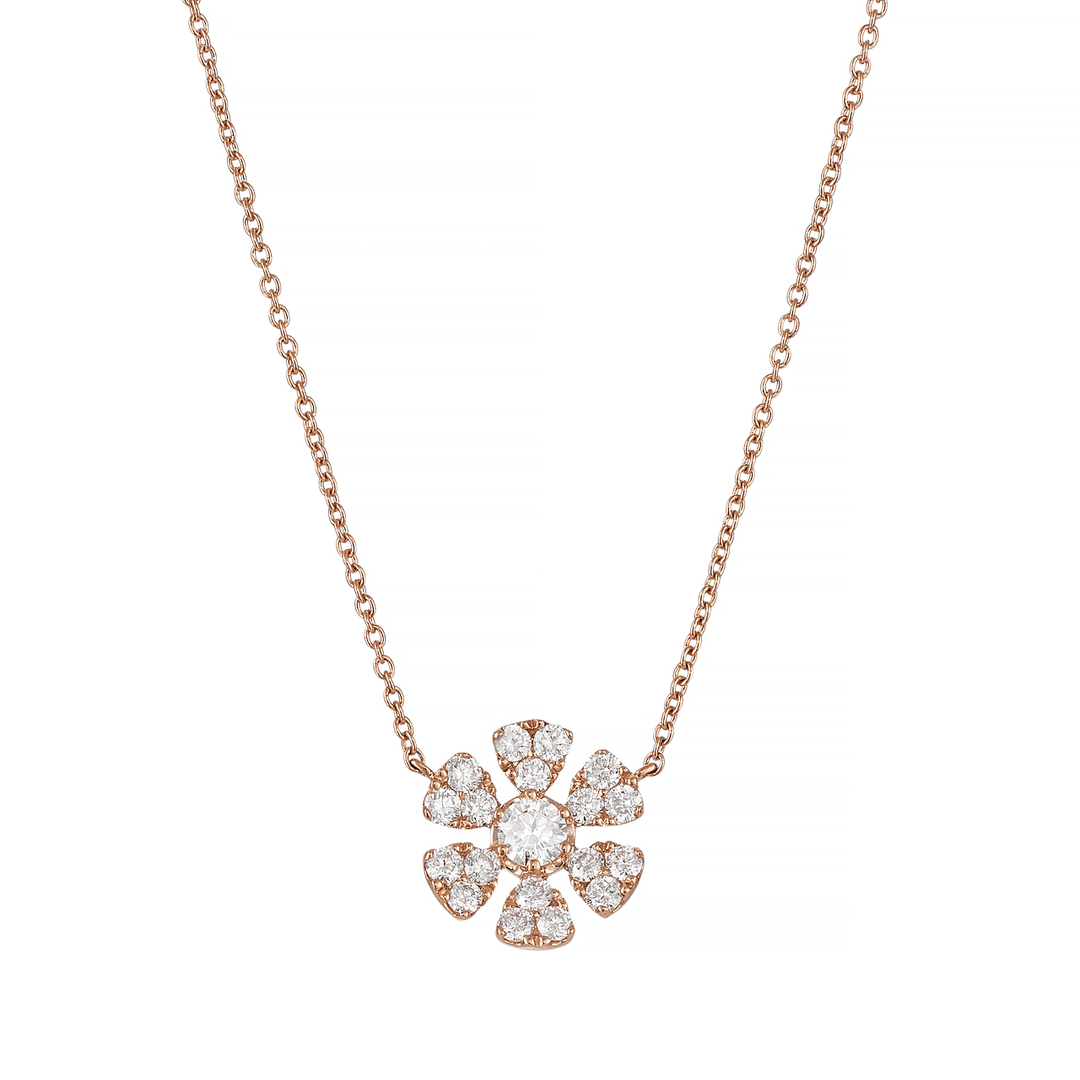 Hamilton Fleur 18k Rose Gold and Diamond Pendant