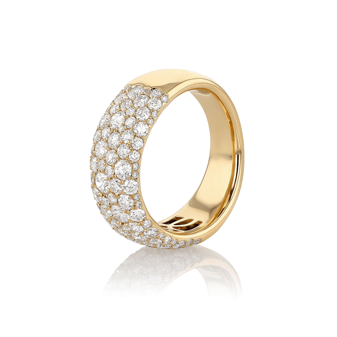Luminous 18k Yellow Gold and Diamond 1.99 Total Weight Band