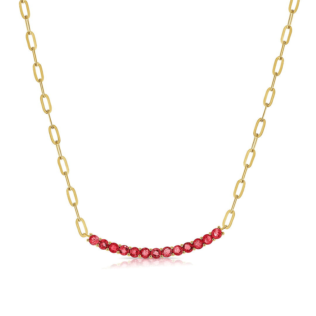 14k Yellow Gold and Ruby 1.02 Total Weight Necklace