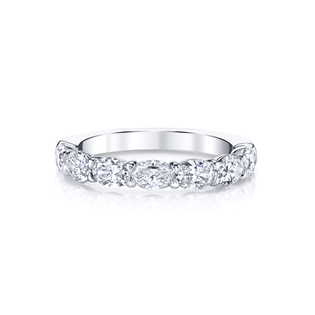 Platinum and 1.87 Total Weight Oval Shape Diamond Band