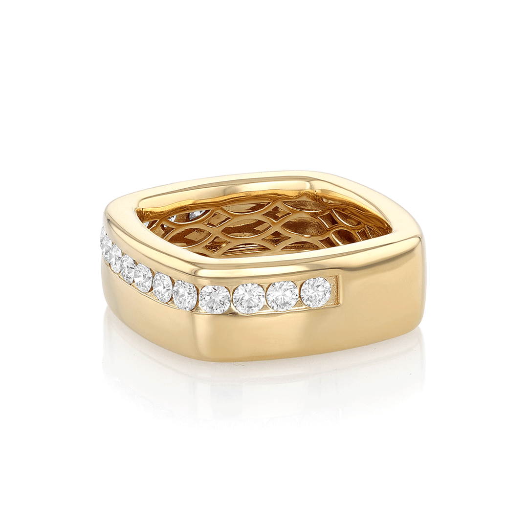 Mercer 18k Yellow Gold and Diamond .54 Total Weight Ring
