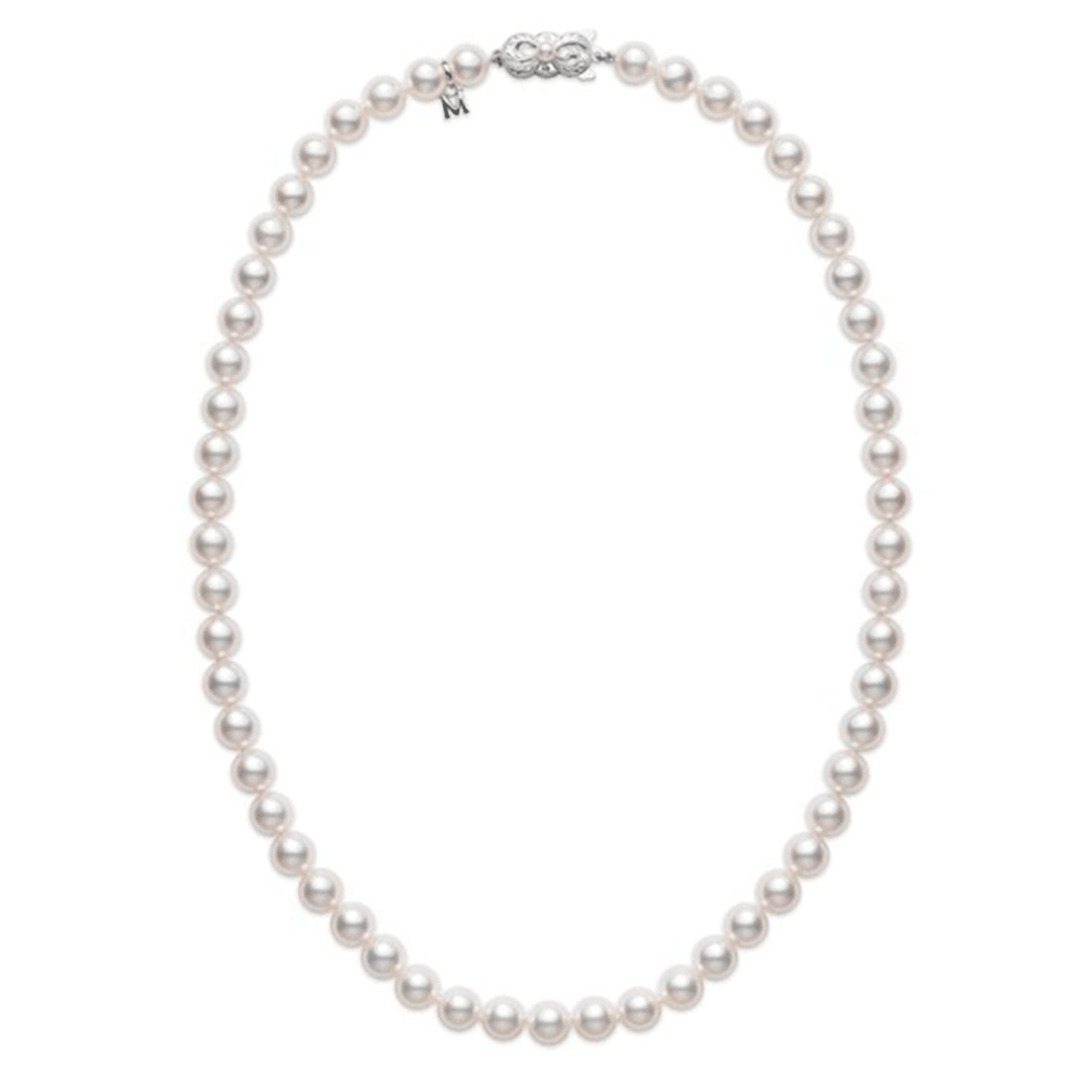 Mikimoto 18k White Gold Akoya 8mm Pearl Strand Necklace