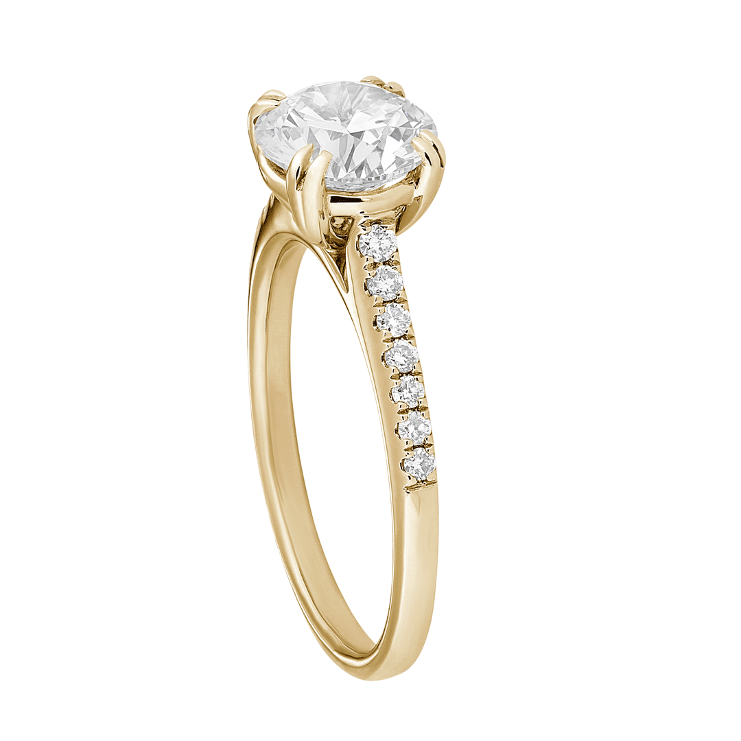 Hamilton Cherish Collection 18k Yellow Gold and 0.16 Total Weight Diamond Micro Prong Mounting Ring