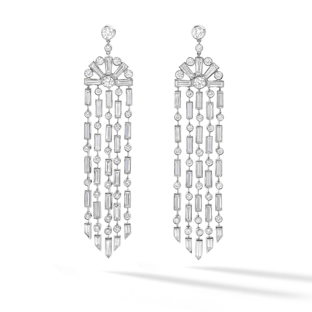 Private Reserve Platinum Baguette Diamond 15.93 Total Weight Earrings