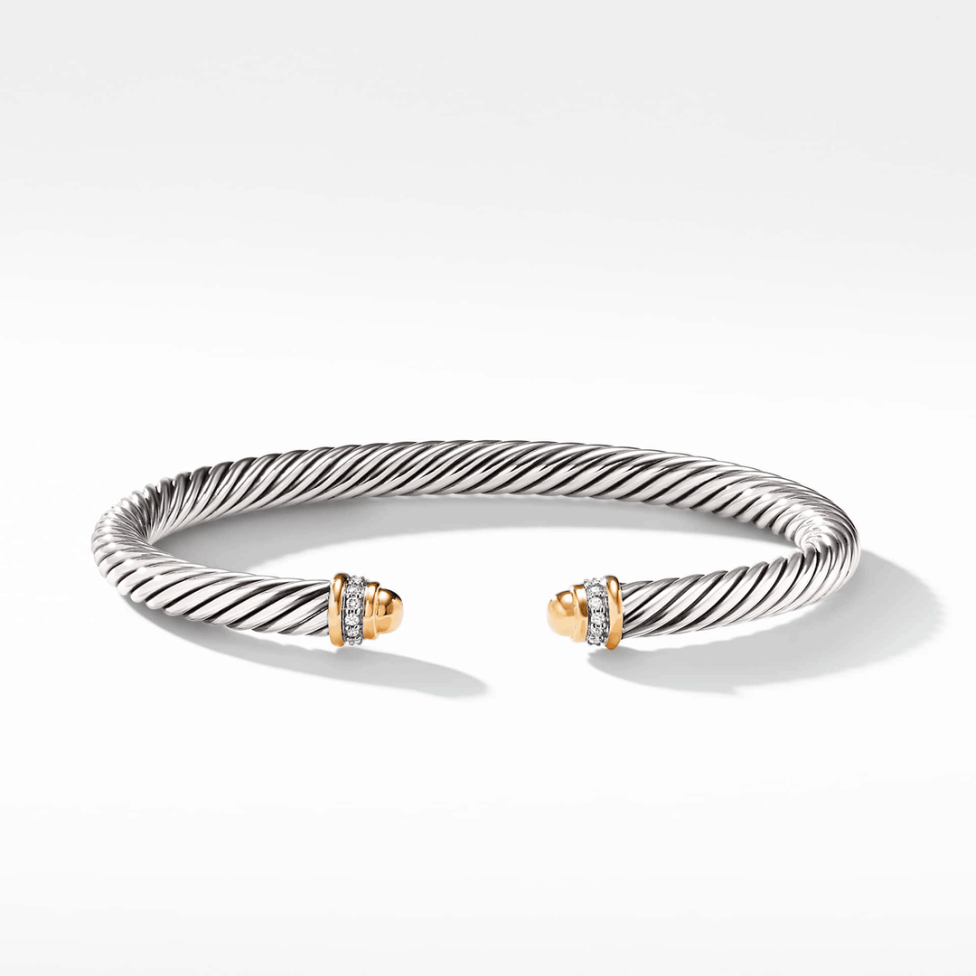 David Yurman Cable Classics Bracelet with 18k Yellow Gold and Pavé Diamonds