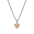 David Yurman Mini Heart Amulet Sterling Silver with 14K Yellow Gold and Morganite, 7.2mm