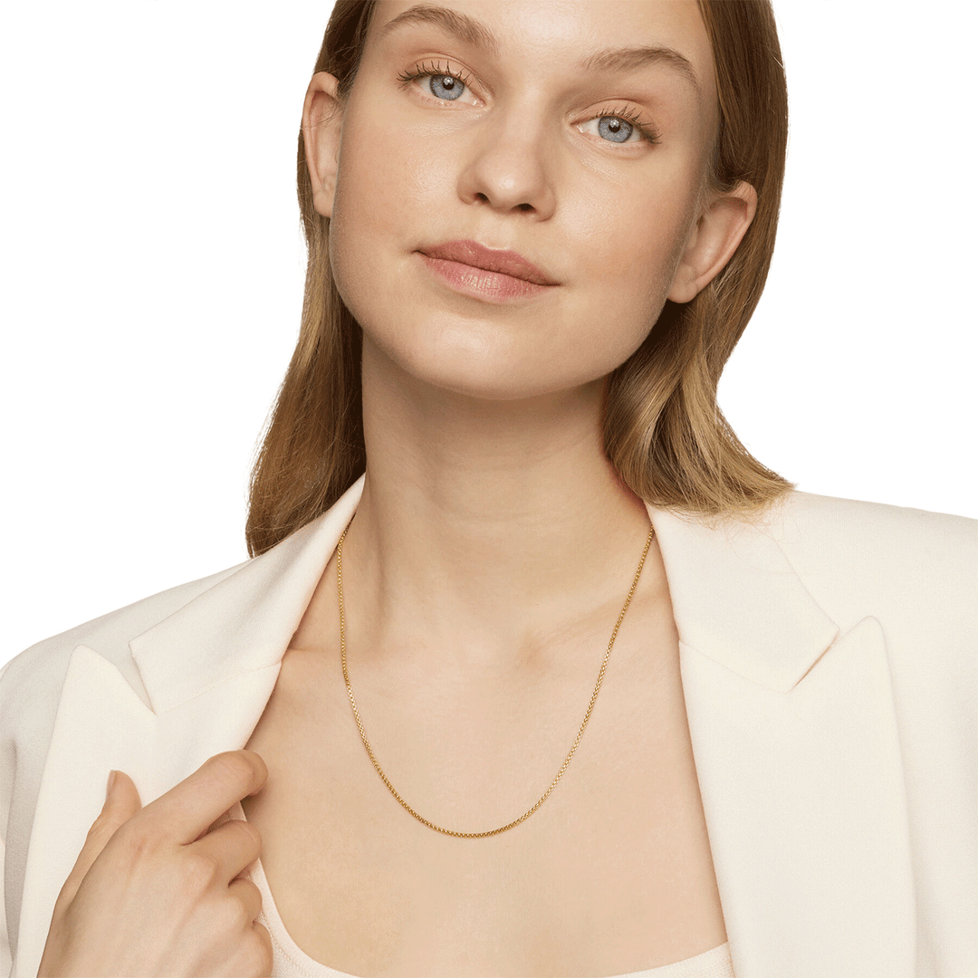 David Yurman Box Chain Necklace 18K Yellow Gold, 1.7mm
