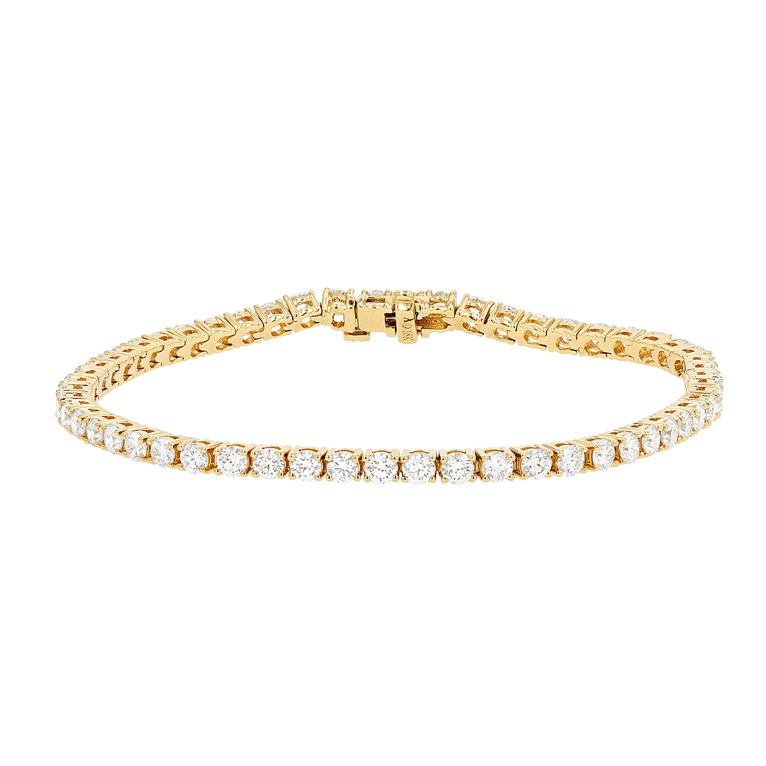 18k Yellow Gold and 4.48 Total Weight Diamond Line Bracelet