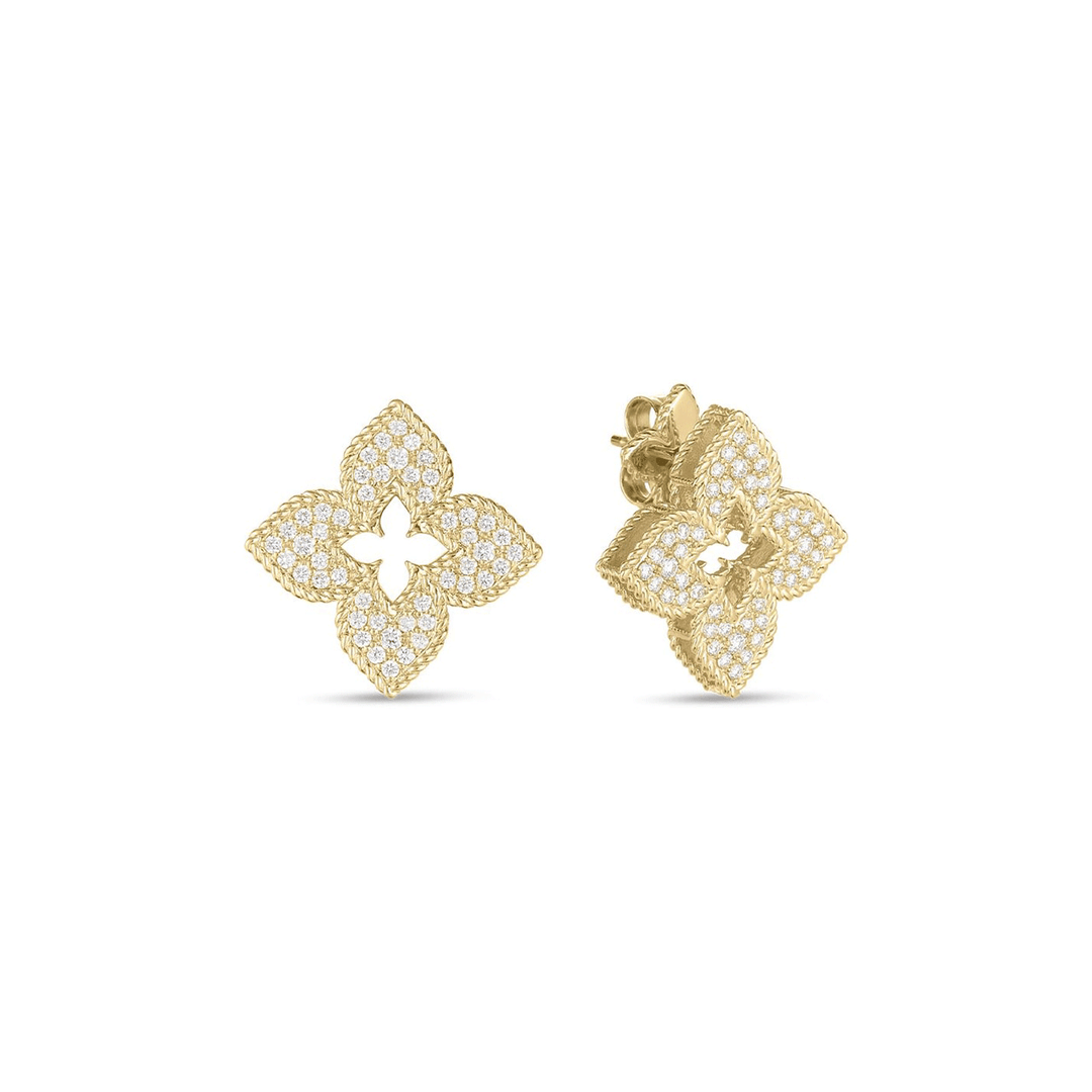 Roberto Coin Venetian Princess 18k Yellow Gold Diamond Stud Earrings