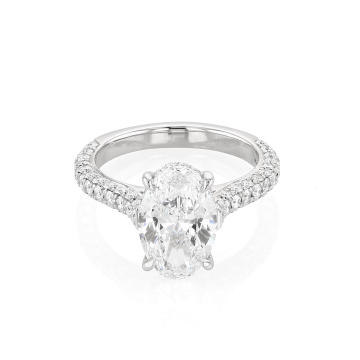 Hamilton Olivia Oval Diamond 3.01 Total Weight Engagement Ring