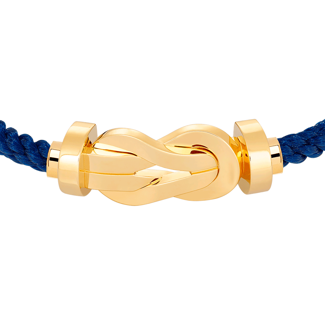 FRED Navy Cord 18k Yellow Gold LG Chance Infinie Buckle, Exclusively at Hamilton Jewelers