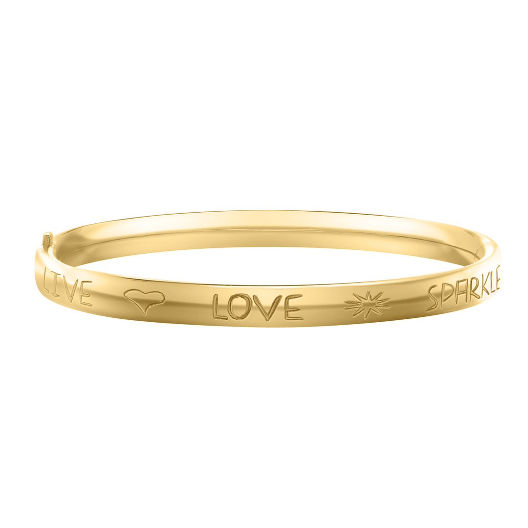 Children's Live, Love, Sparkle Bangle Bracelet