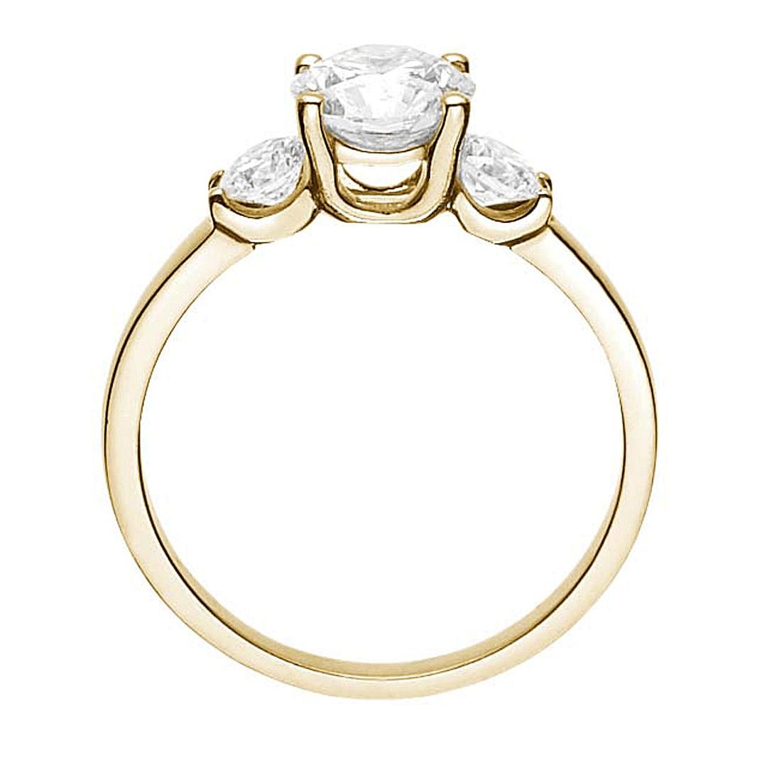 Destiny 18k Yellow Gold Three Stone Diamond Engagment Mounting Ring