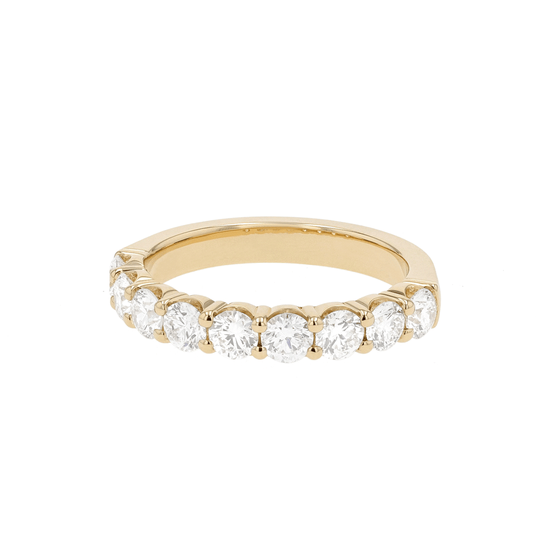 18k Yellow Gold and 1.35 Total Weight Diamond Band