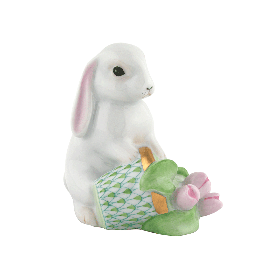 Herend Flower Pot Bunny Keylime