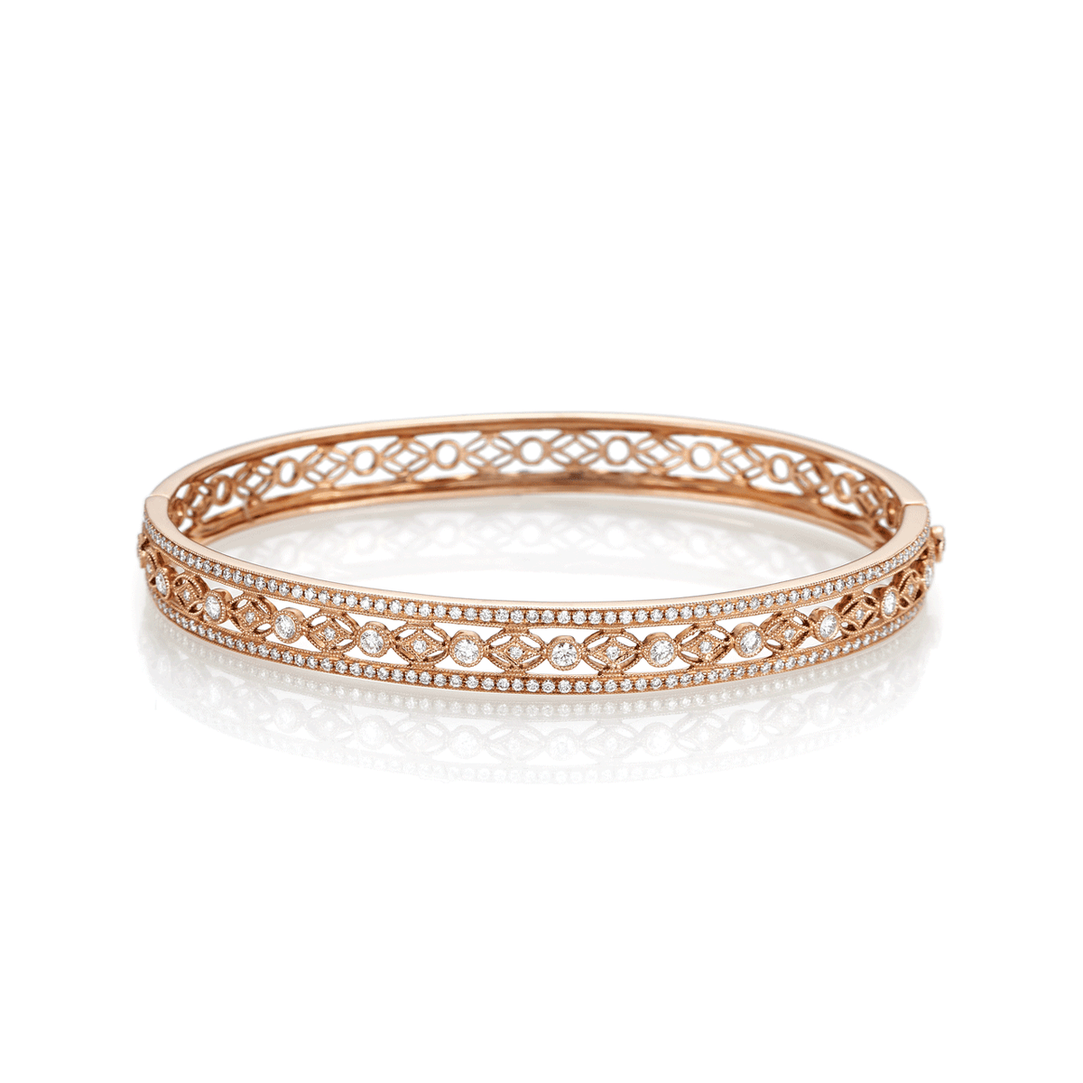Hamilton Heritage Collection 18k Rose Gold and 1.35 Total Weight Diamond Bracelet