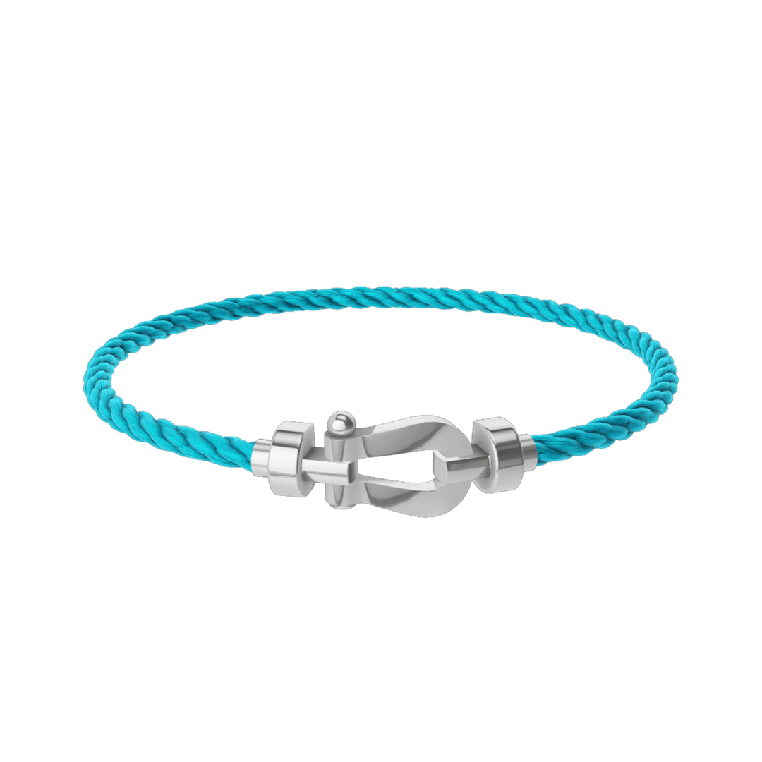 FRED Turquoise Cable Bracelet with 18k White LG Buckle, Exclusively at Hamilton Jewelers