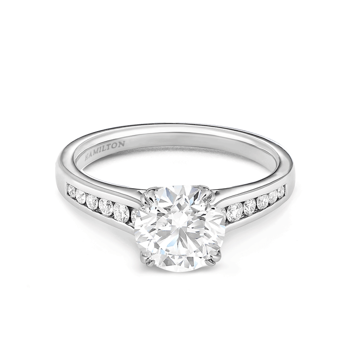 Hamilton Cherish Collection 18k White Gold and 1.00 Total Weight Diamond Channel Set Engagement Ring