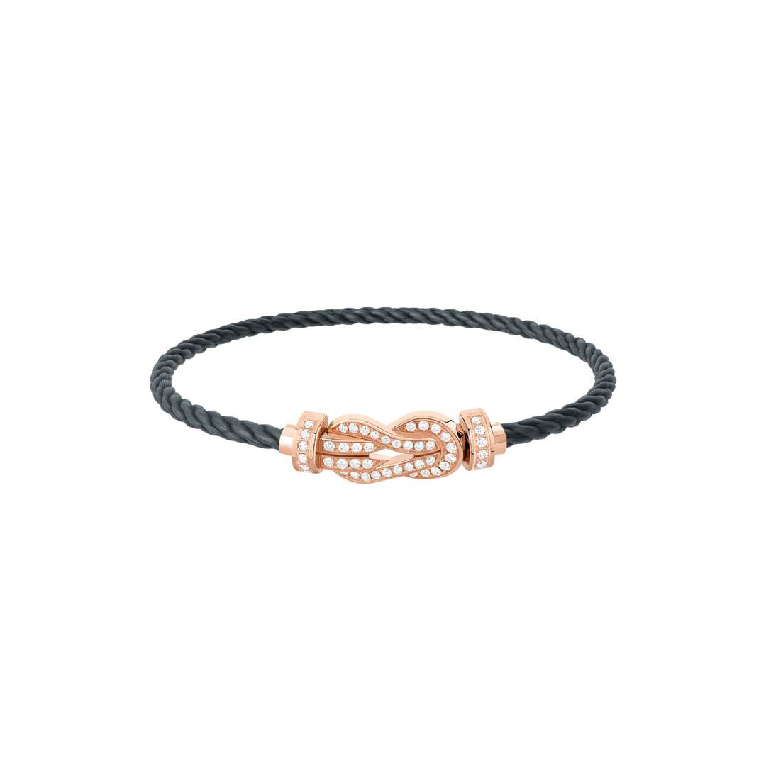 FRED Storm Grey Cord 18k Rose Gold MD Full Diamond Chance Infinie Buckle, Exclusively at Hamilton Jewelers