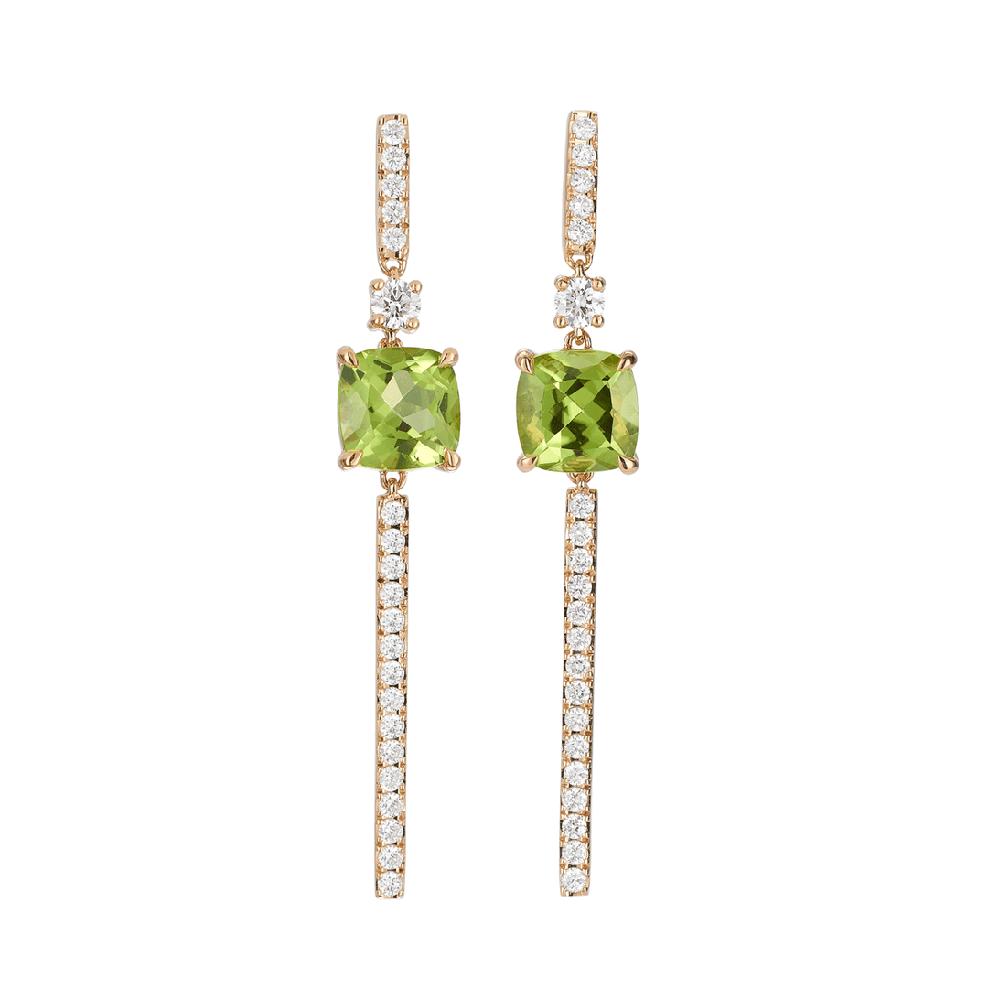 18k Yellow Gold and Peridot Earrings