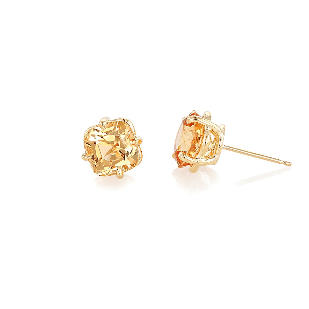 Hamilton Caroline Collection 18k Yellow Gold and Imperial Topaz Stud Earrings