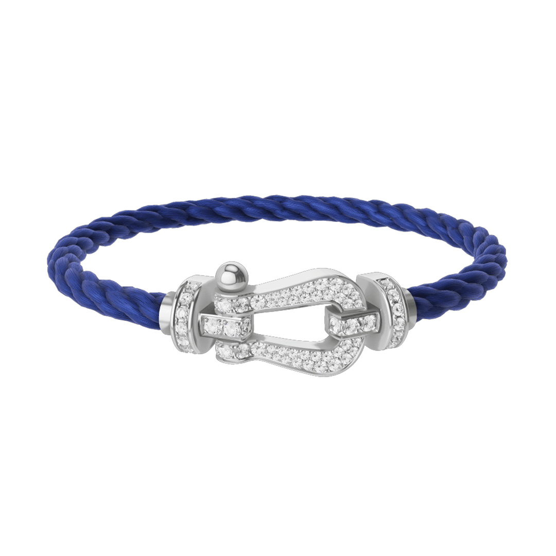 FRED Indigo Blue Cord Bracelet with 18k White Diamond LG Buckle, Exclusively at Hamilton Jewelers