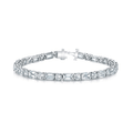 18k White Gold and 7.16 Total Weight Emerald Cut Diamond Alternate Bracelet