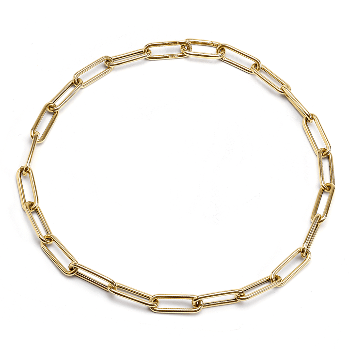 14k Yellow Gold 18 Inch Paperclip Necklace