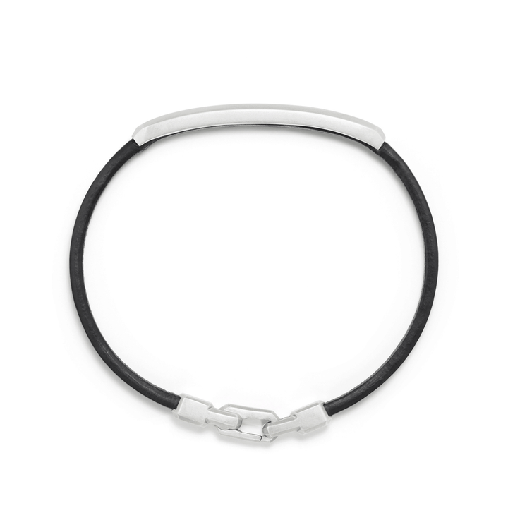 David Yurman Pavé Leather ID Bracelet with Black Diamonds