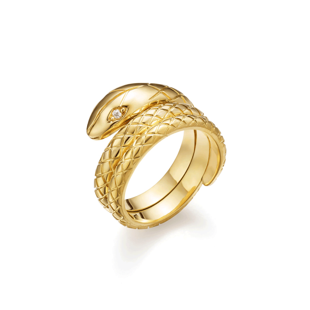 Temple St. Clair 18k Yellow Gold Double Serpent Ring