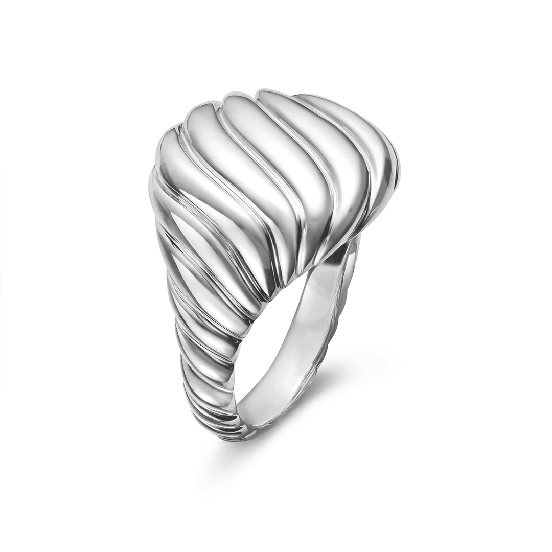 David Yurman Sculpted Cable Pinky Ring Sterling Silver, 13mm