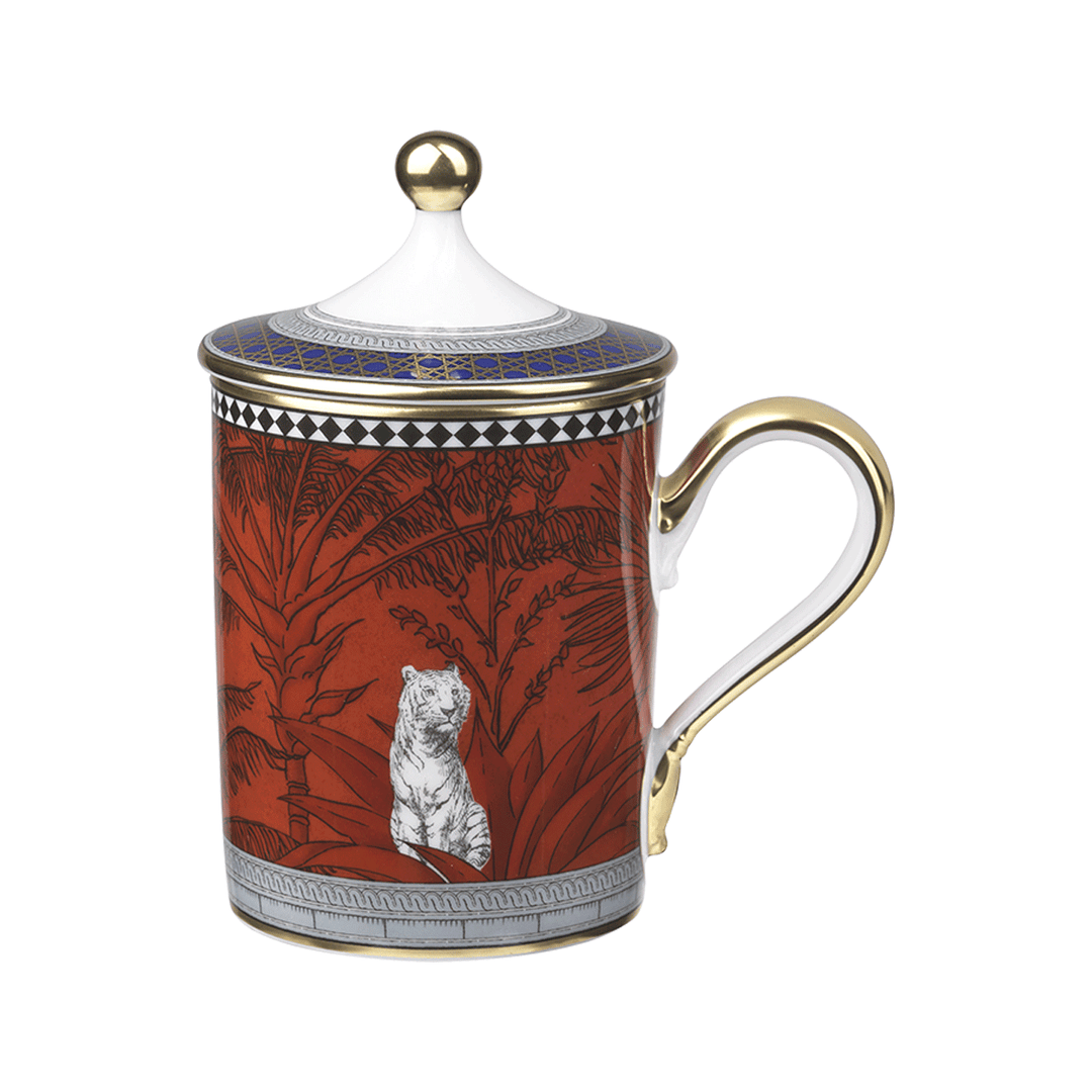 Ginori 1735 Totem Tiger Mug with Cover