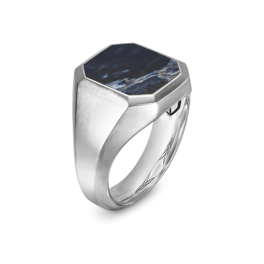 David Yurman Streamline® Signet Ring Sterling Silver with Pietersite, 18mm