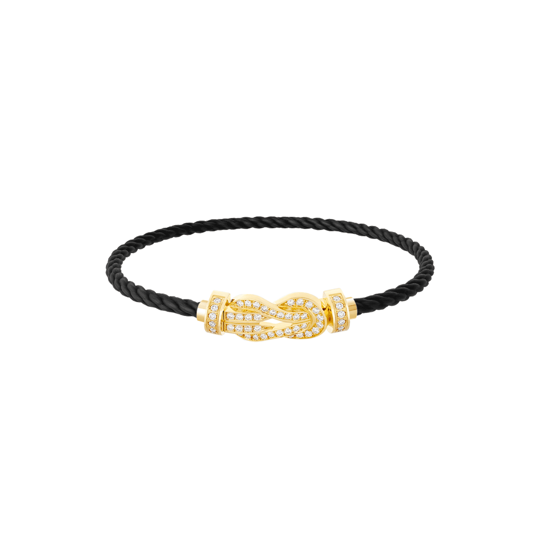 FRED Black PVD Cord 18k Yellow Gold MD Full Diamond Chance Infinie Buckle, Exclusively at Hamilton Jewelers