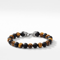 David Yurman Spiritual Beads Alternating Bracelet Sterling Silver with Tiger’s Eye and Black Onyx, 8mm