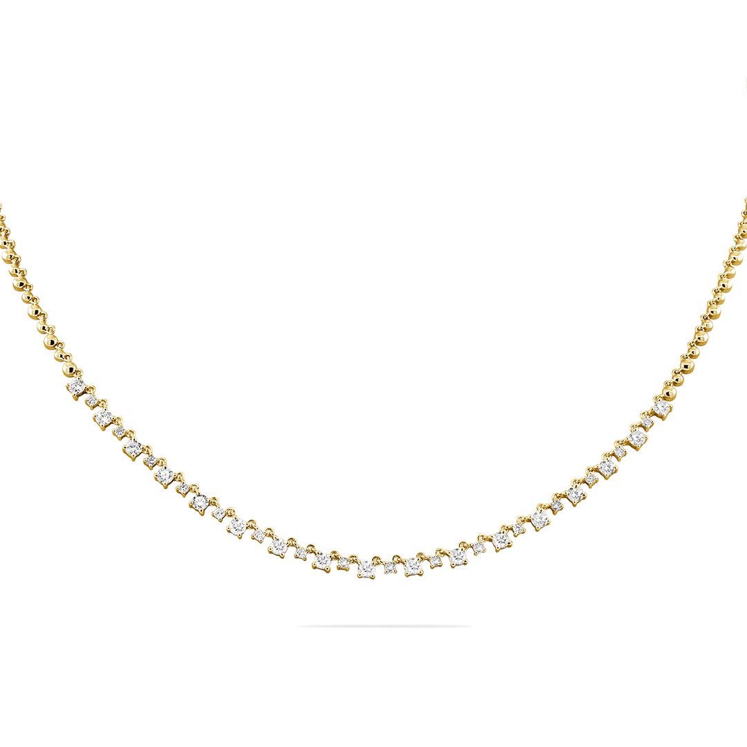 14k Yellow Gold and Diamond 1.76 Total Weight Necklace