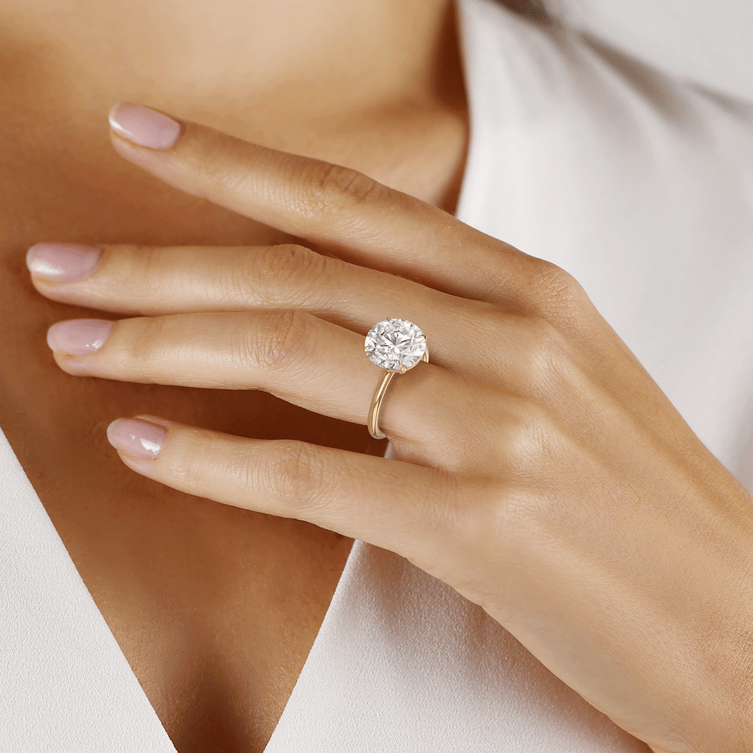 Hamilton Solitaire Origin 18k Yellow Gold and 4.70 Total Weight Diamond Engagement Ring