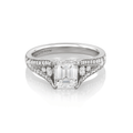 Hamilton Heritage Collection Platinum and Emerald Cut Diamond 1.39 Total Weight Engagment Ring