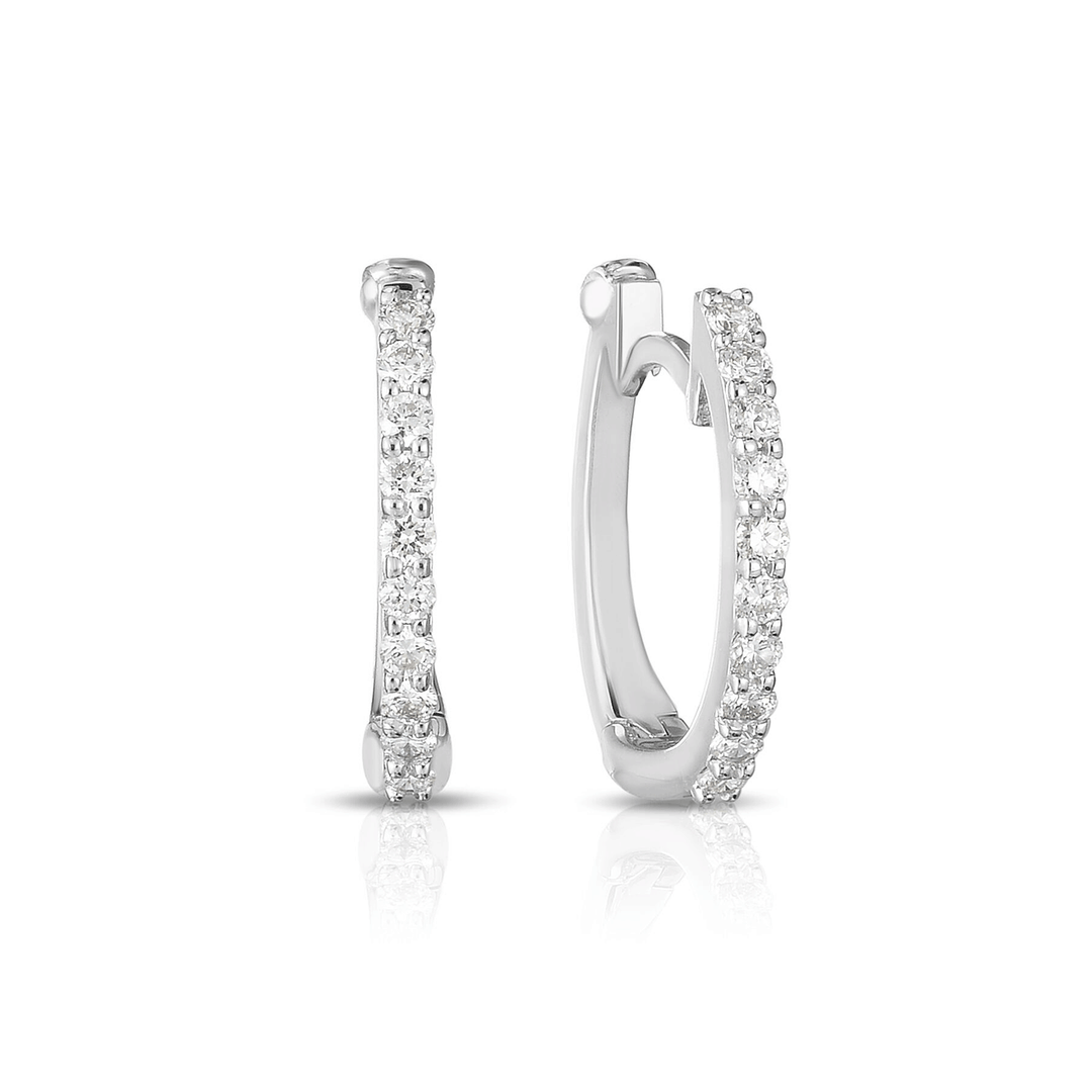 Roberto Coin Classic Diamond Pave Huggy Earrings