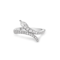 Charles Krypell 18k White Gold and 0.93 Total Weight  Diamond Bypass Ring