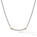David Yurman Petite Helena Wrap Station Necklace Sterling Silver with 18k Yellow Gold and Diamonds, 29mm