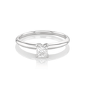Platinum 18k White Gold and 0.52 Total Weight Princess Cut Diamond Solitaire Engagement Ring
