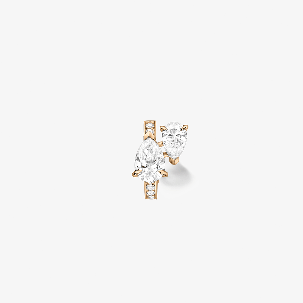 Repossi Serti Sur Vide 18k Rose Gold and Diamond Single Earring