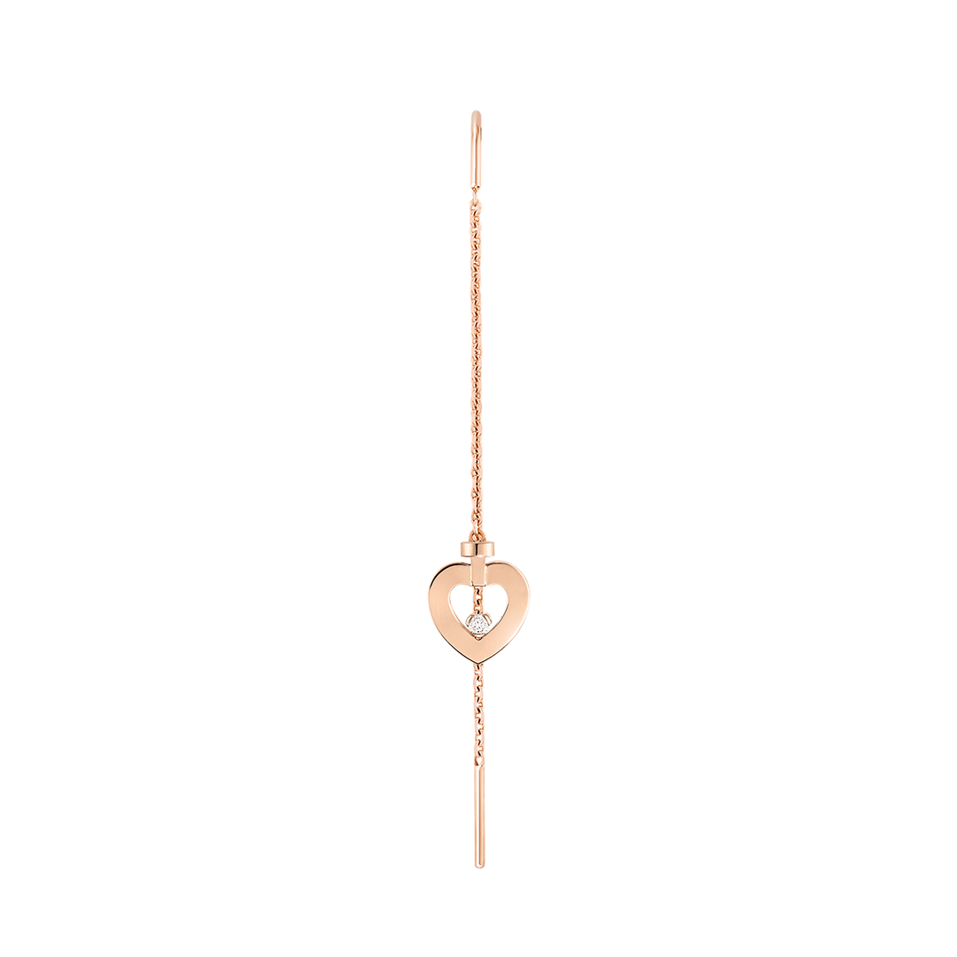 Fred Pretty Woman 18k Rose Gold and Diamond Heart Chain Earrings, Exclusively at Hamilton Jewelers