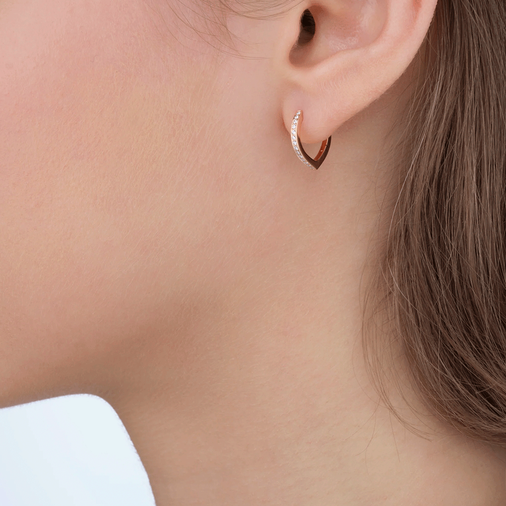 Repossi Antifer 18k Rose Gold Single Diamond Hoop