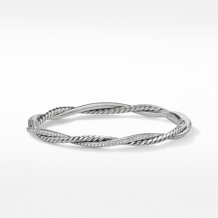 David Yurman Petite Infinity Bracelet Sterling Silver with Diamonds, 4.4mm