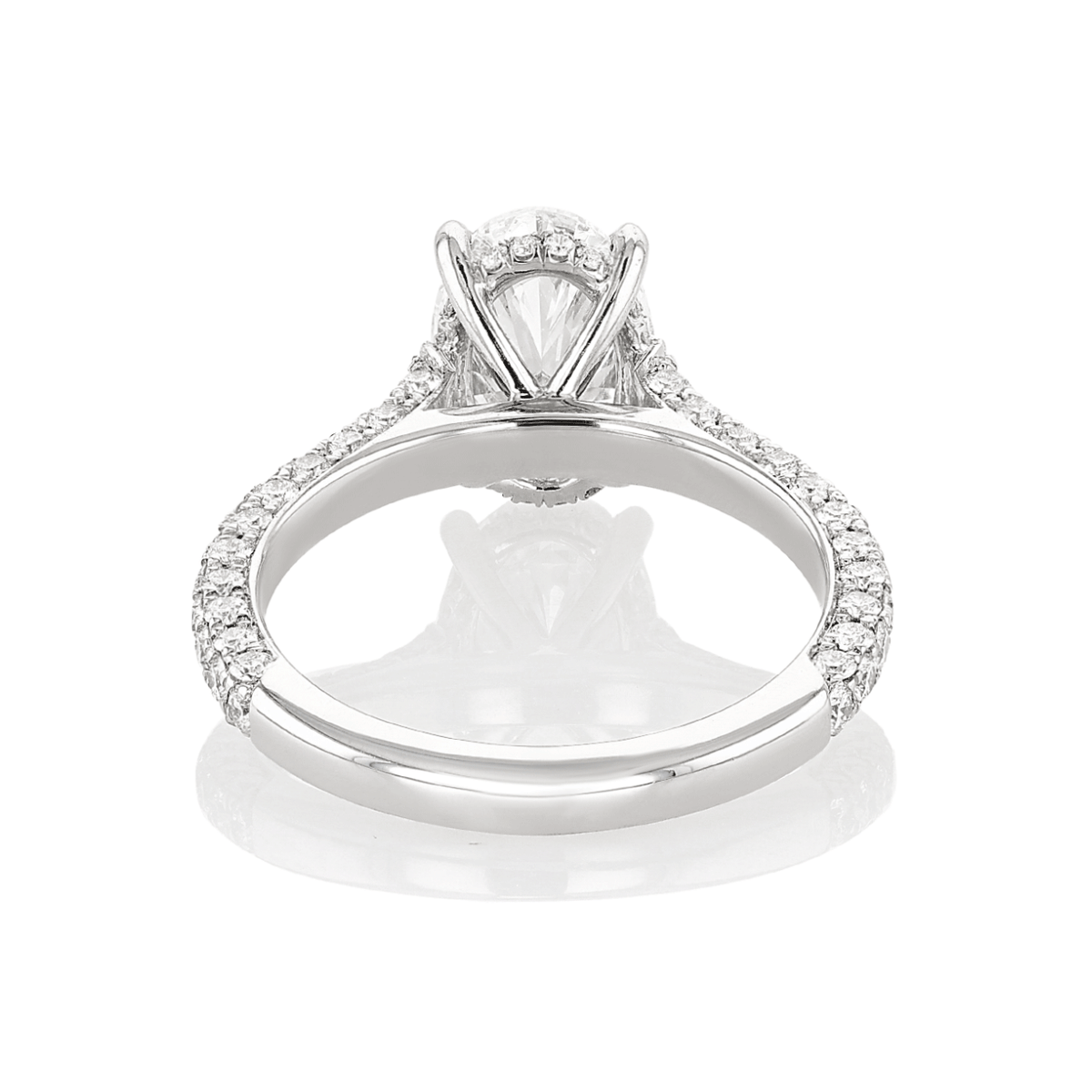Olivia Platinum and Oval Diamond 2.01 Total Weight Engagement Ring