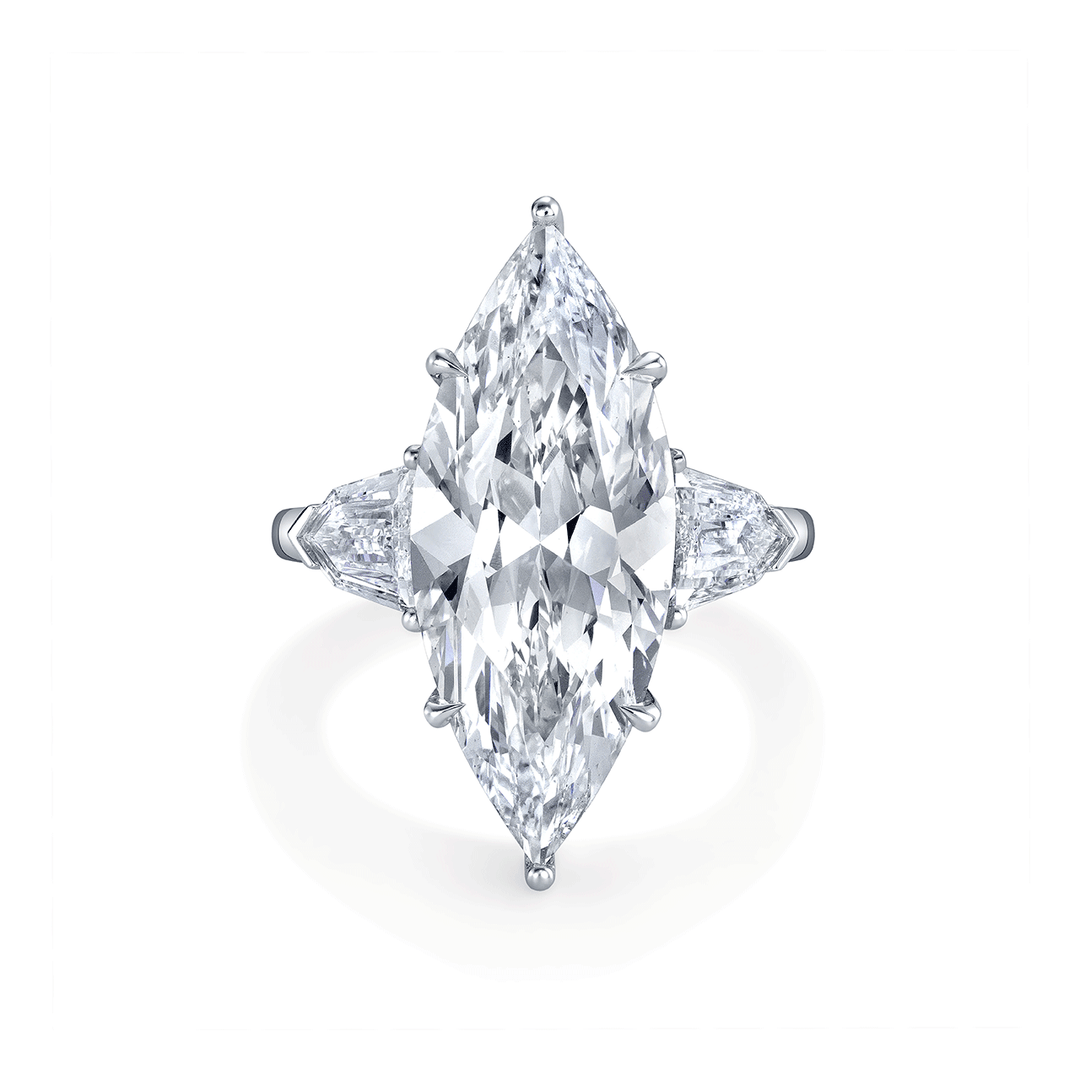 Hamilton Private Reserve Collection Platinum Three Stone Marquise Diamond Ring