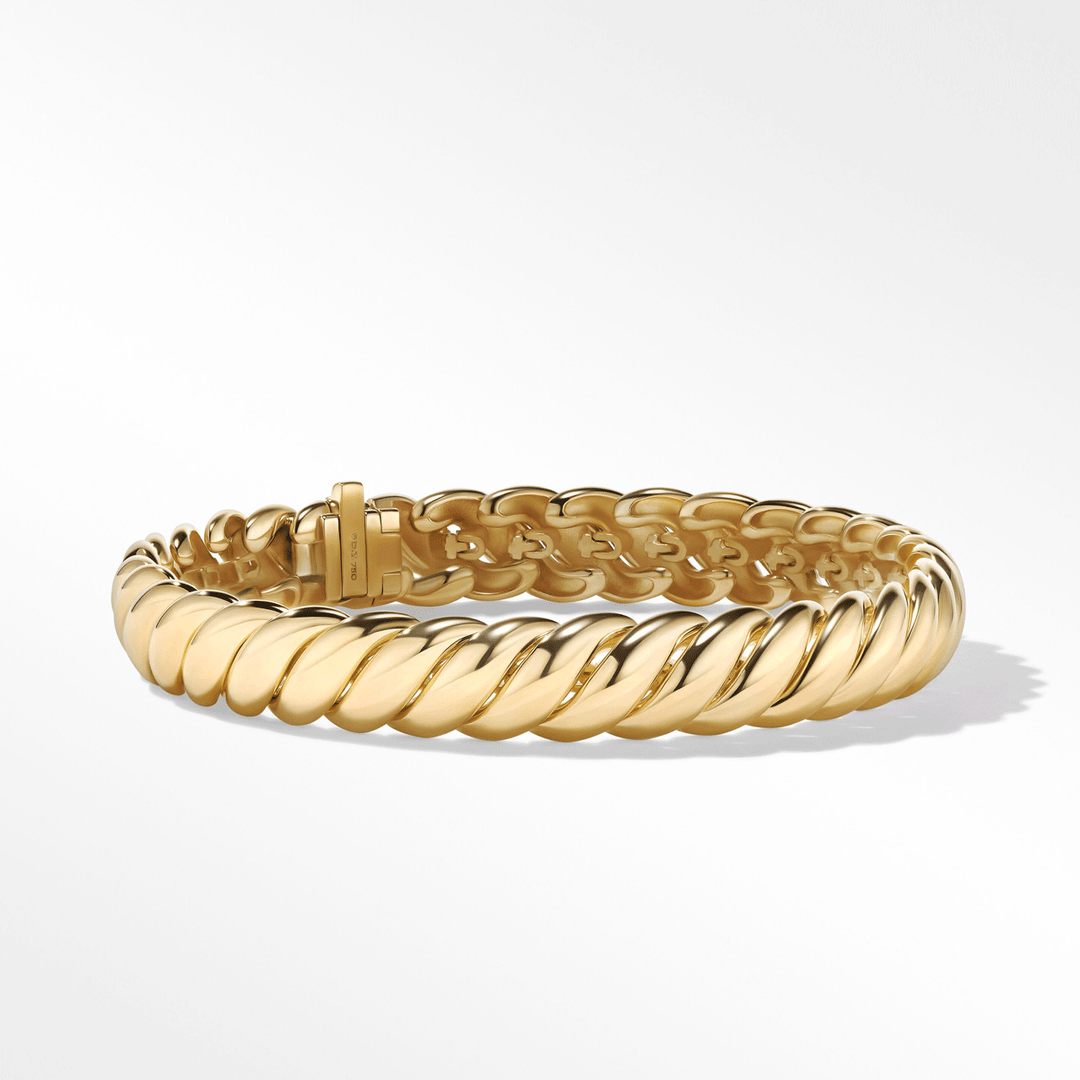 David Yurman Sculpted Cable Bracelet in 18k Yellow Gold,M
