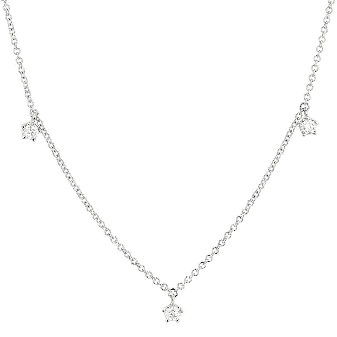 Joyful 18k White Gold and Diamond .54 Total Weight 24 Inch Necklace